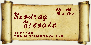Miodrag Nicović vizit kartica